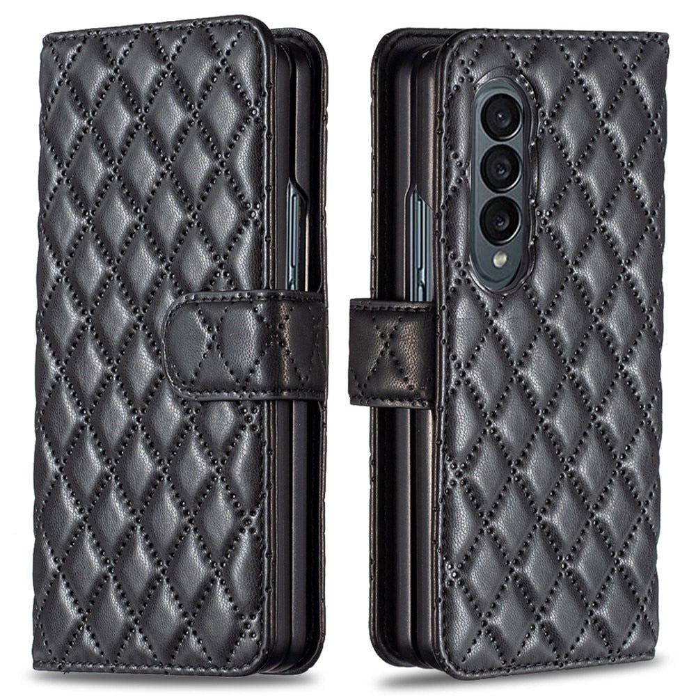 Z Fold 3 Wallet Case - Quilted Black