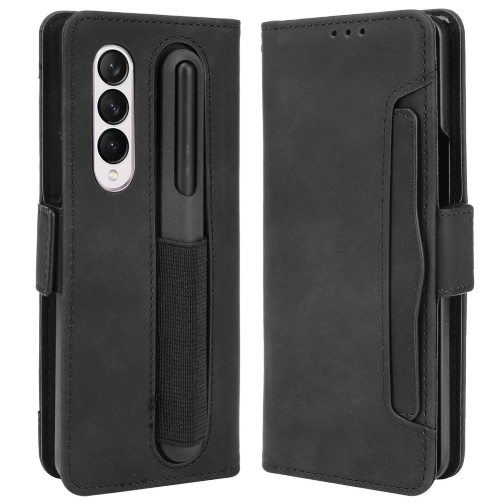 Z Fold 4 Multi Wallet Case w. S-Pen Holder - Black