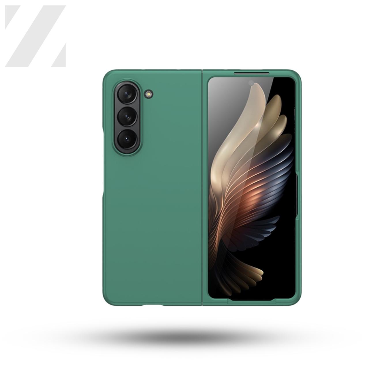 Z Fold 5 Rubberized Hard Case - Green