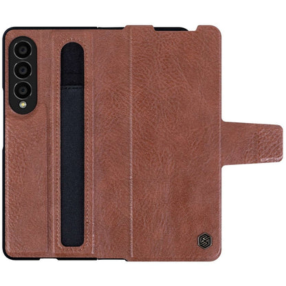 Z Fold 4 Leather Case w/ Pen Slot - Brown