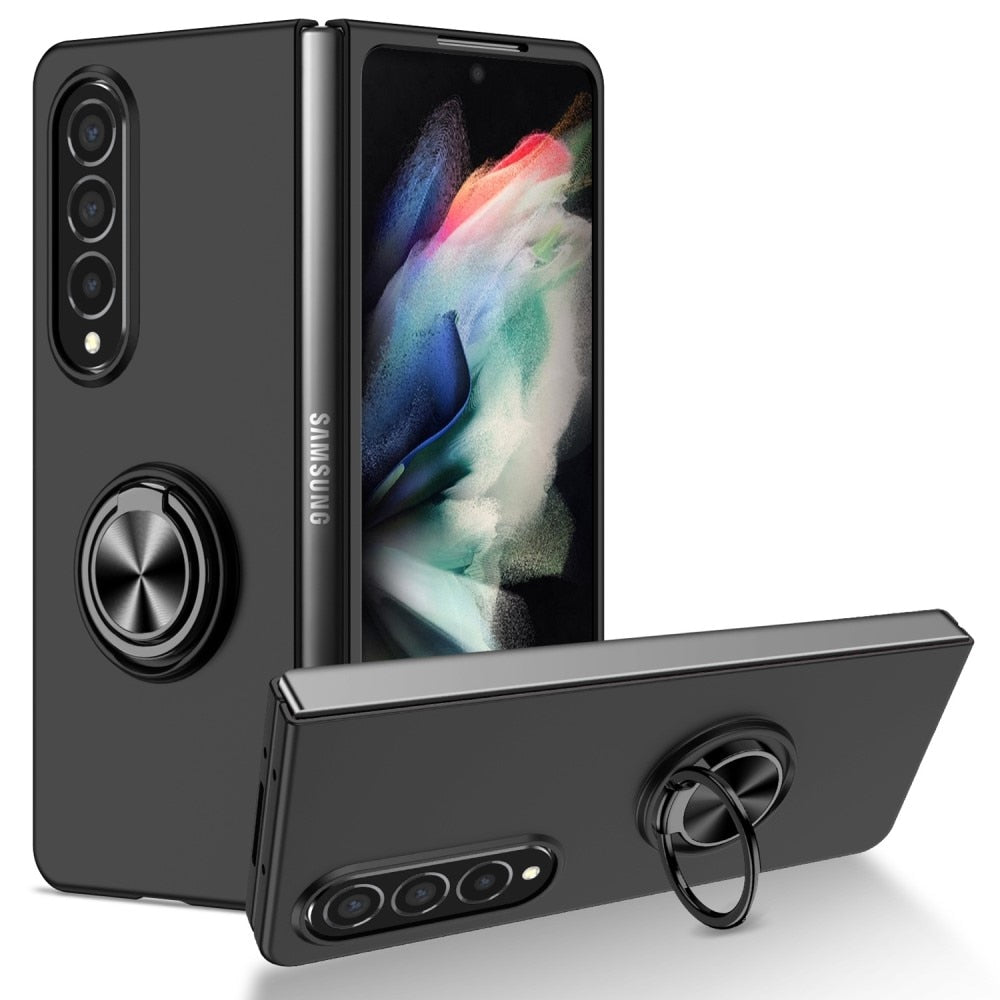 Z Fold 4 Magnetic Case with Ring Holder - Black