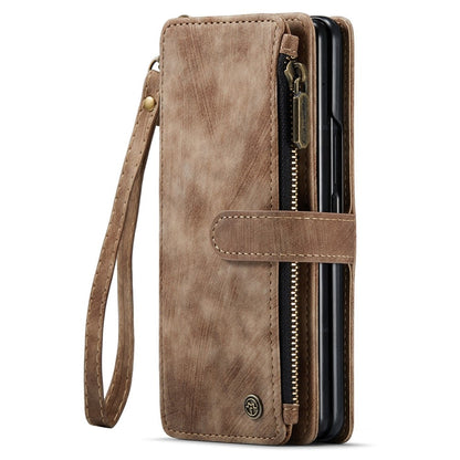 Z Fold 5 Zipper Wallet Cover - Brown