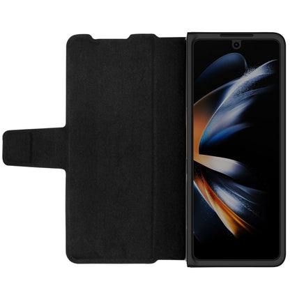 Z Fold 5 Leather Case with Pen Slot - Black