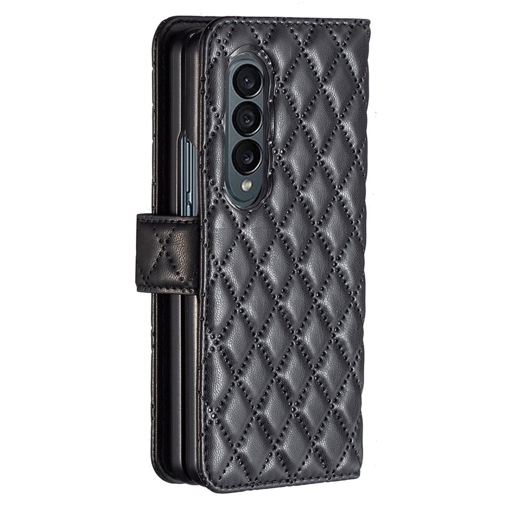 Z Fold 3 Wallet Case - Quilted Black