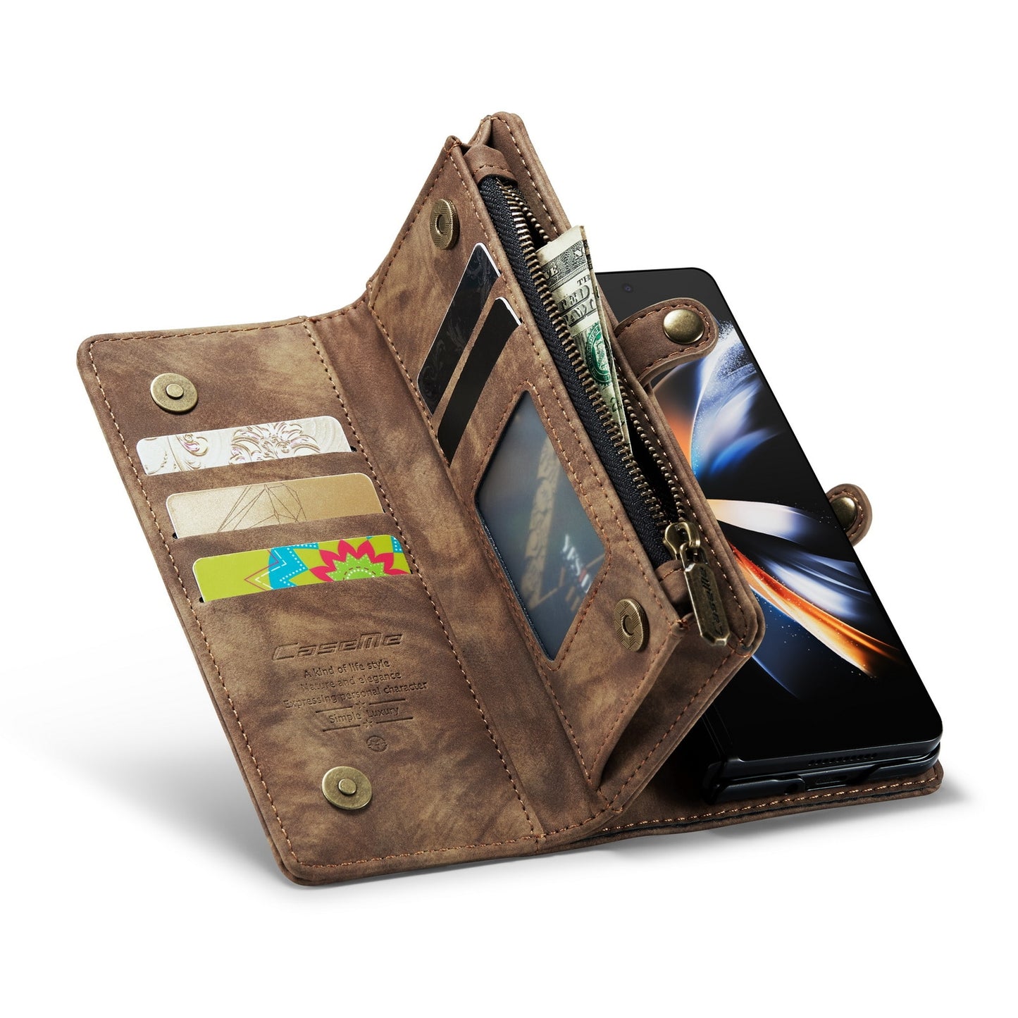 Z Fold 5 Multi-slot Wallet Case - Brown