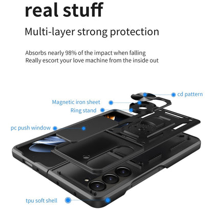 Z Fold 6 Hybrid Case with Tech Ring & Camera Protector - Black