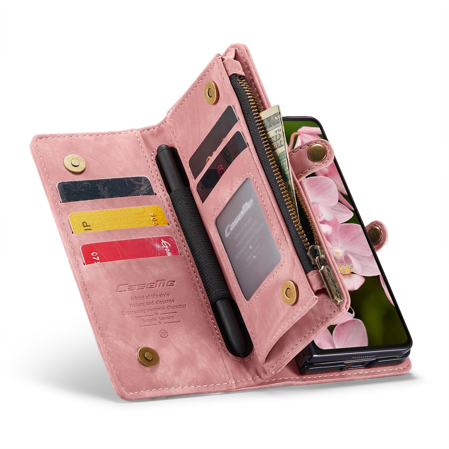 Z Fold 6 Multi-slot Wallet Case - CaseMe - Pink