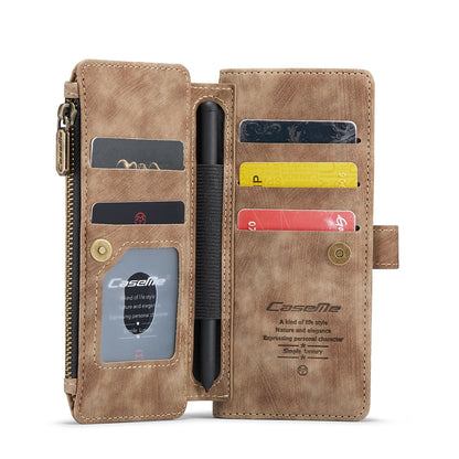 Z Fold 6 Zipper Wallet Book Cover - CaseMe - Brown