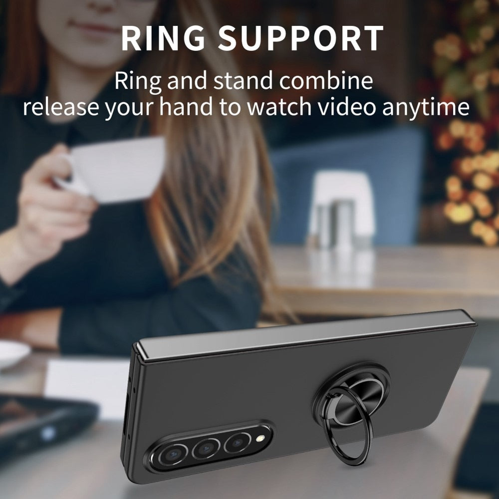 Z Fold 4 Magnetic Case with Ring Holder - Black