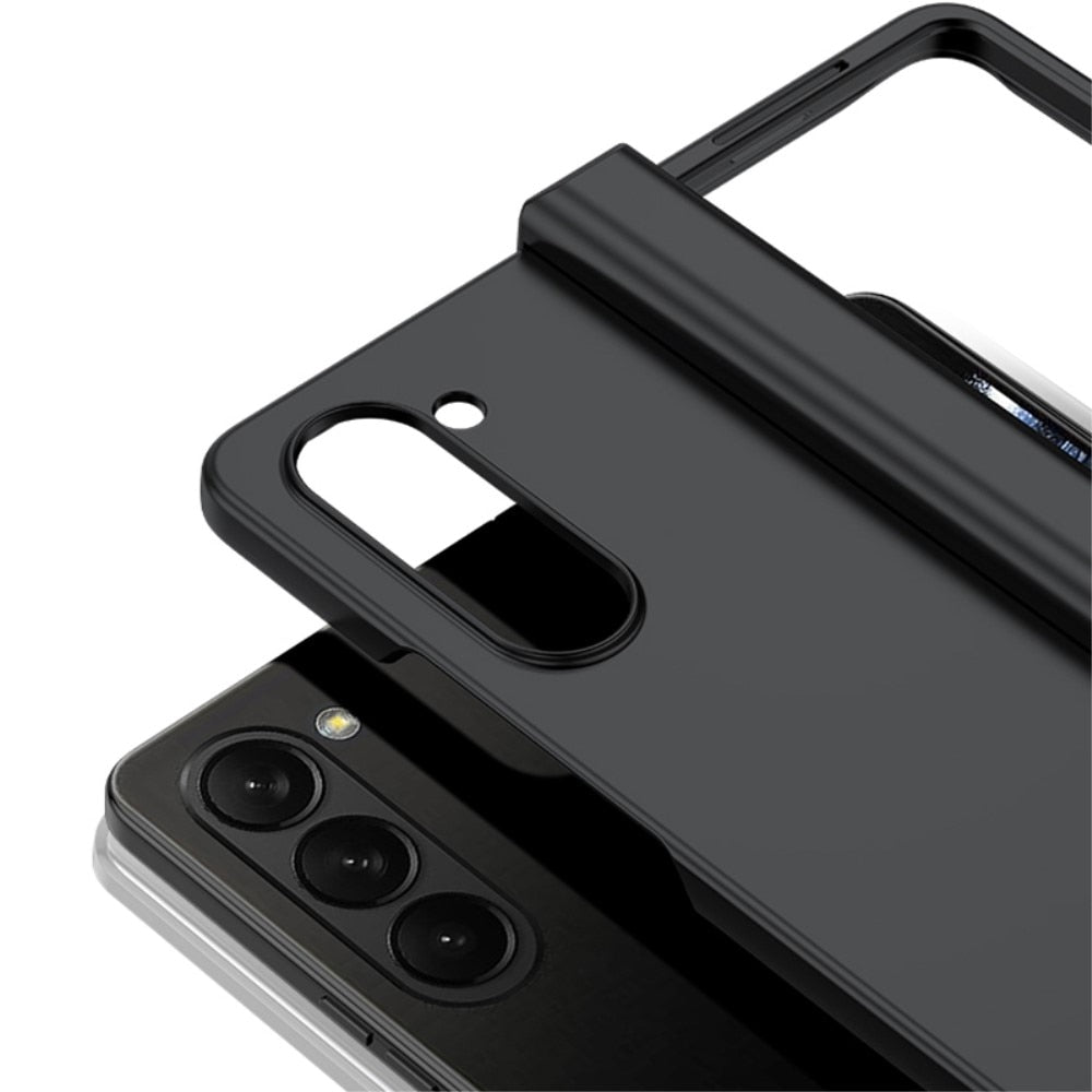 Z Fold 6 Rubberized Hard Case with Hinge Protection - Black