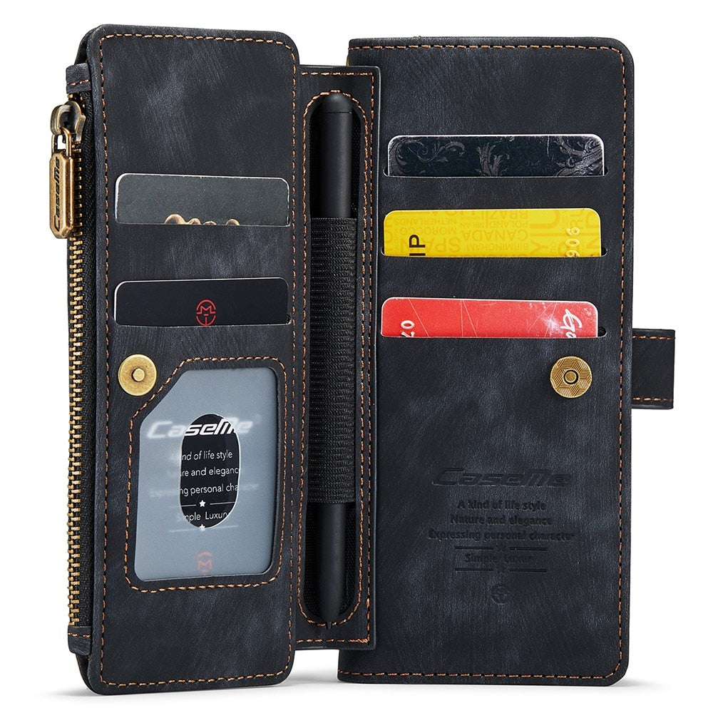 Z Fold 5 Zipper Wallet Cover - Black