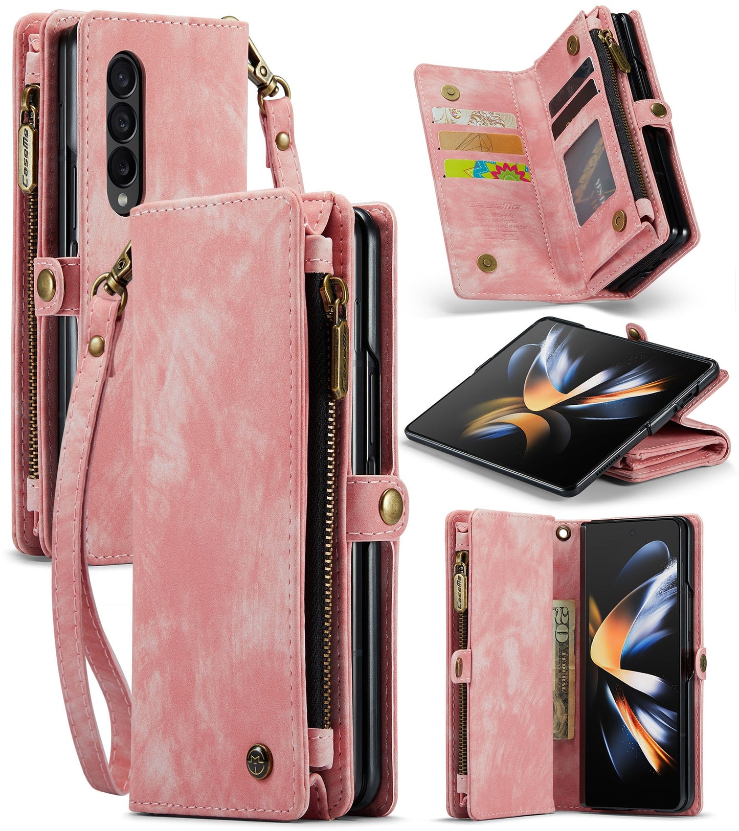 Z Fold 5 Multi-slot Wallet Case - Pink