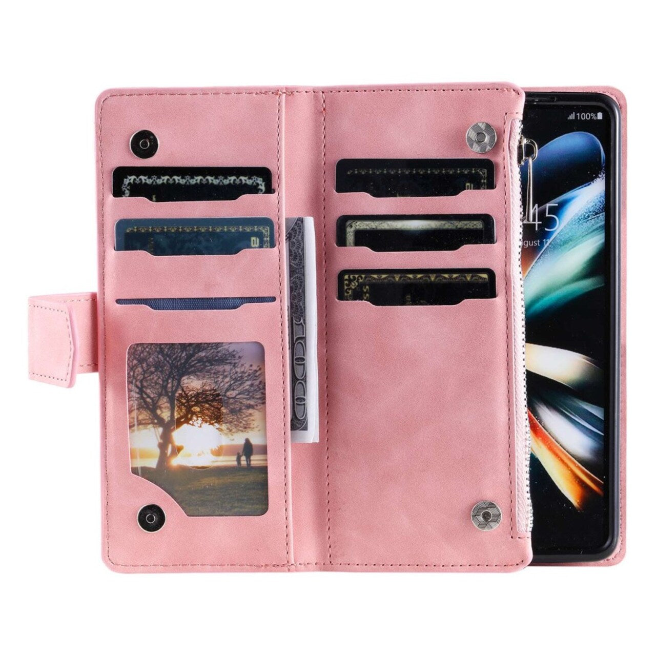 Z Fold 4 Quilted Wallet - Pink