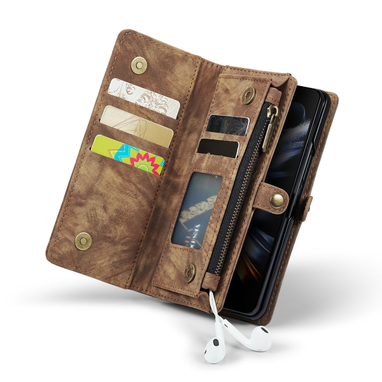 Z Fold 5 Multi-slot Wallet Case - Brown