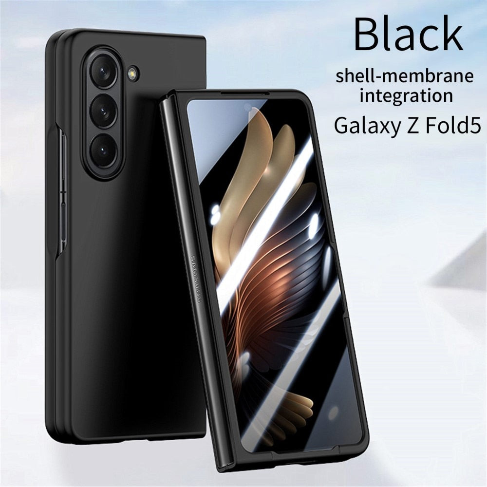 Z Fold 5 Hard Case - Black with Screen Protector