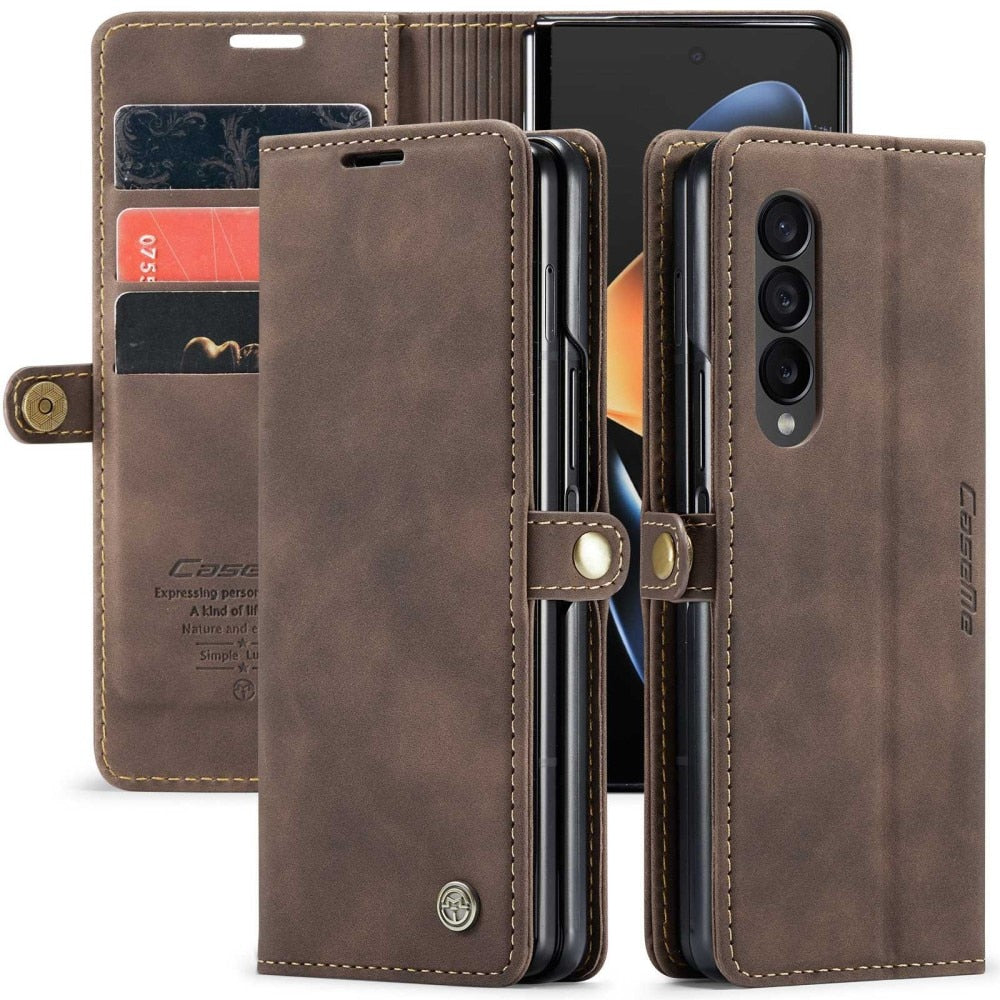 Z Fold 4 Slim Wallet Case - Brown by CaseMe