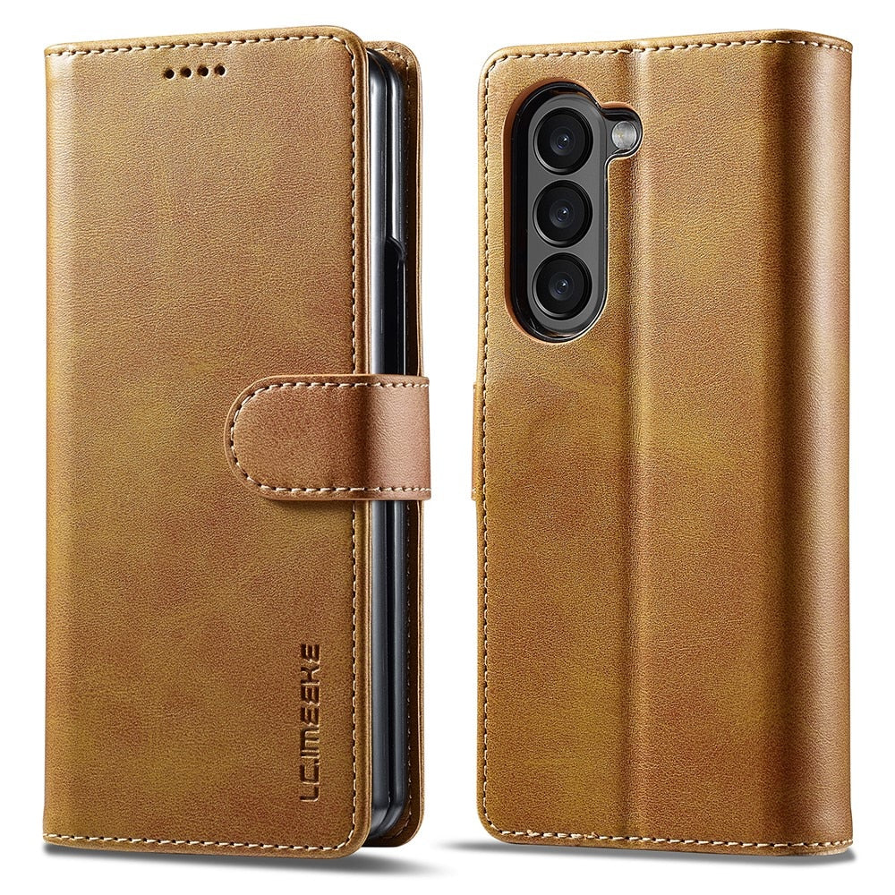 Z Fold 6 Wallet Case - LC.IMEEKE - Cognac