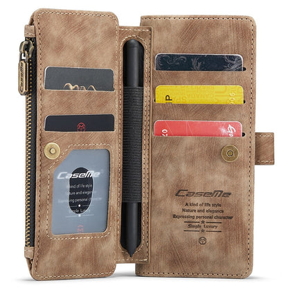 Z Fold 5 Zipper Wallet Cover - Brown