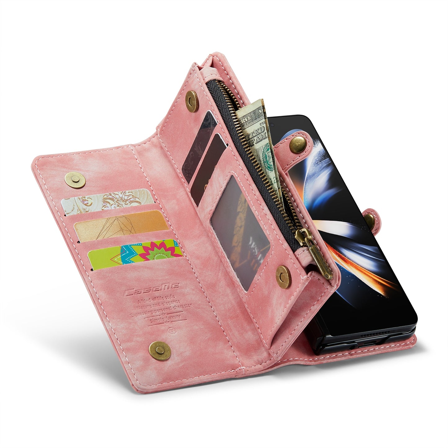 Z Fold 5 Multi-slot Wallet Case - Pink