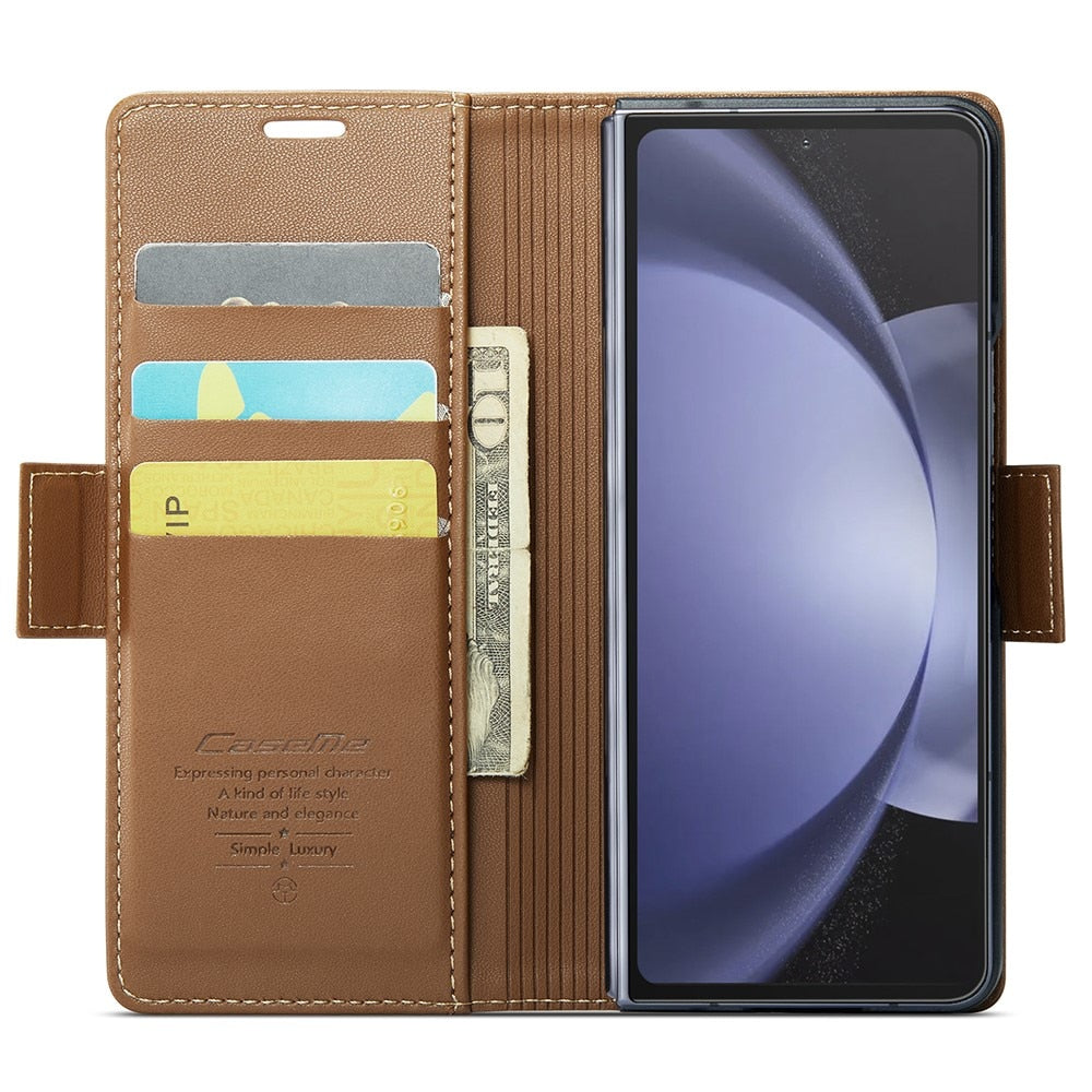 Z Fold 5 RFID Wallet Case - Brown