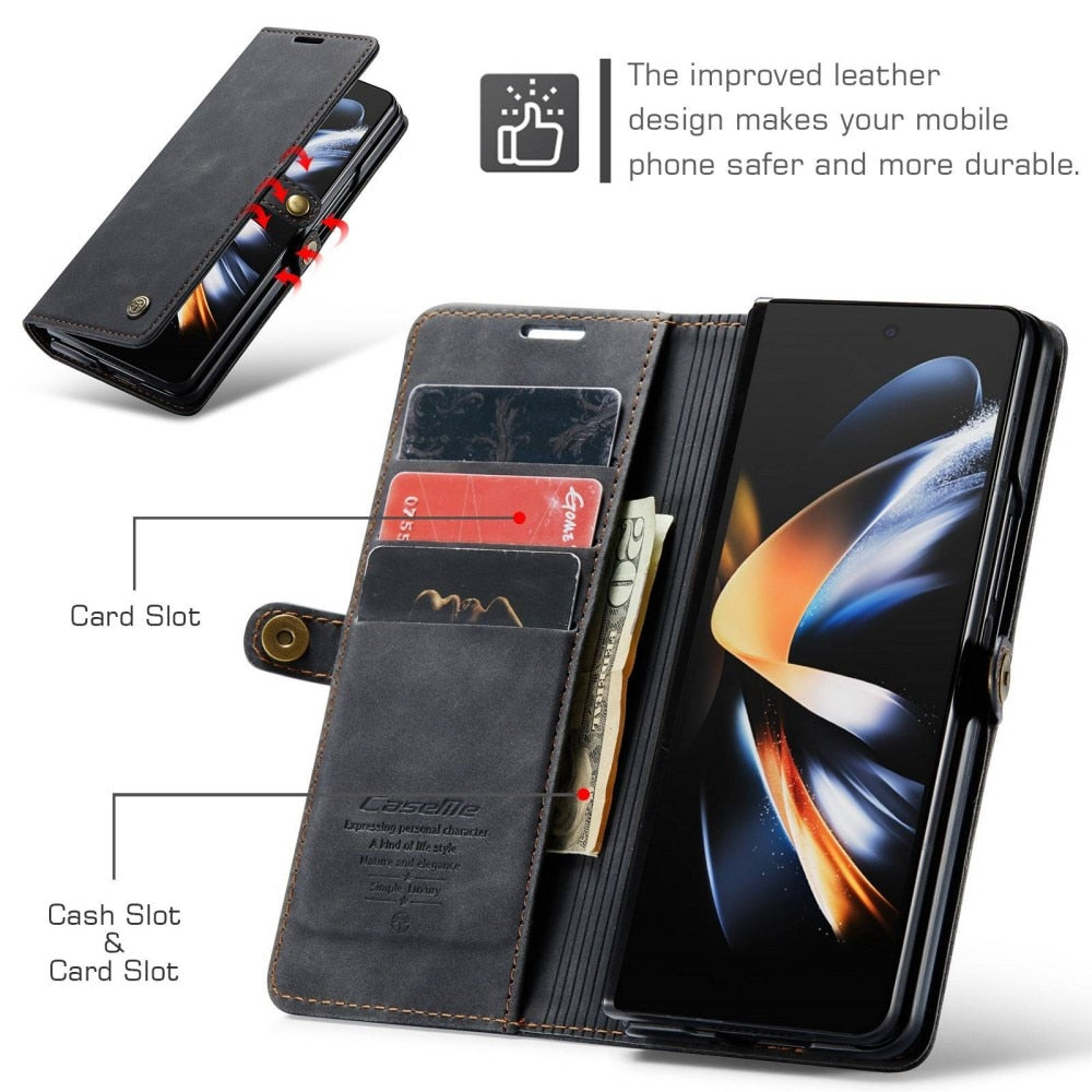 Z Fold 4 Slim Wallet Case - Black by CaseMe