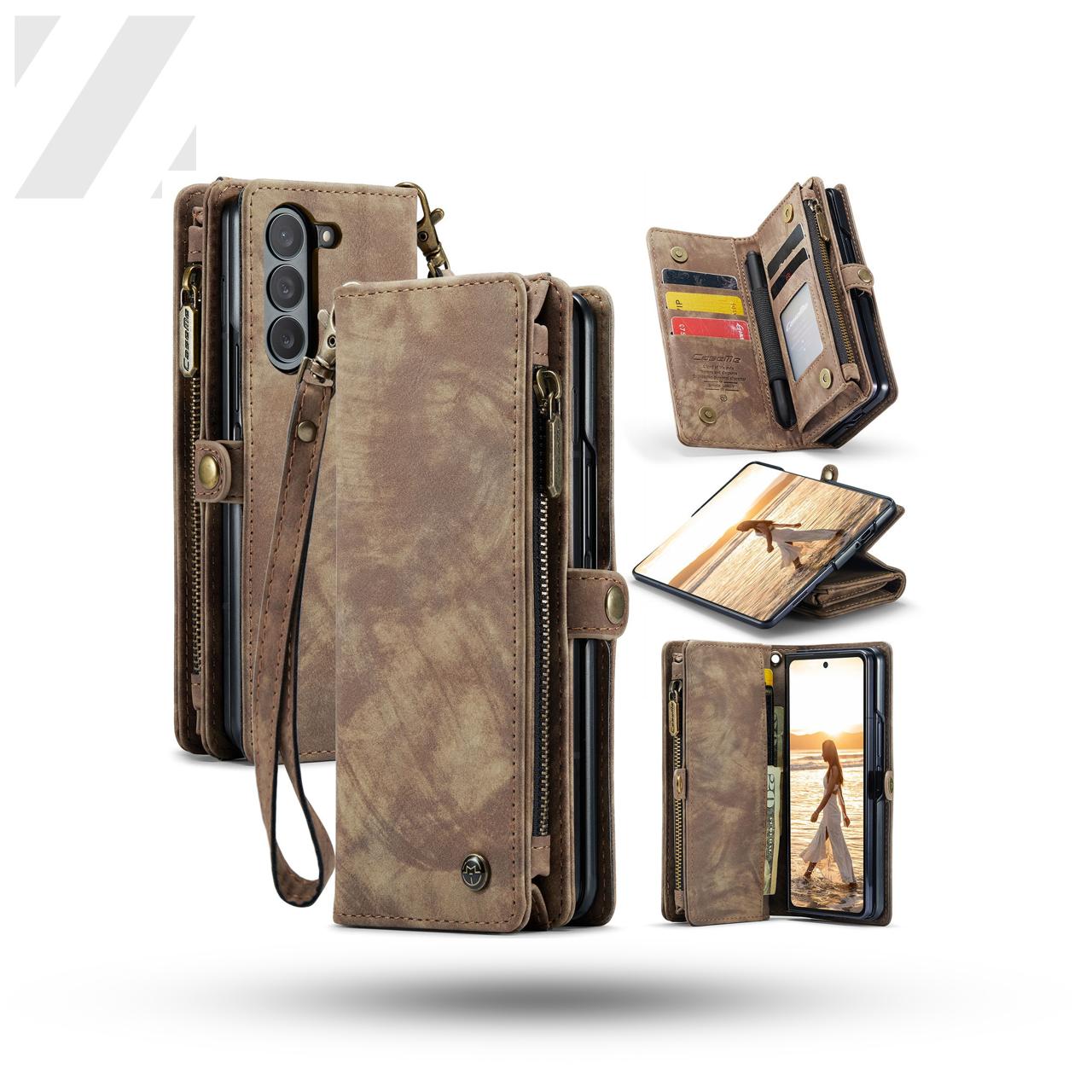 Z Fold 6 Multi-slot Wallet Case - CaseMe - Brown