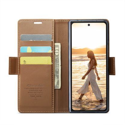 Z Fold 6 RFID Blocking Slim Wallet Case - CaseMe - Brown