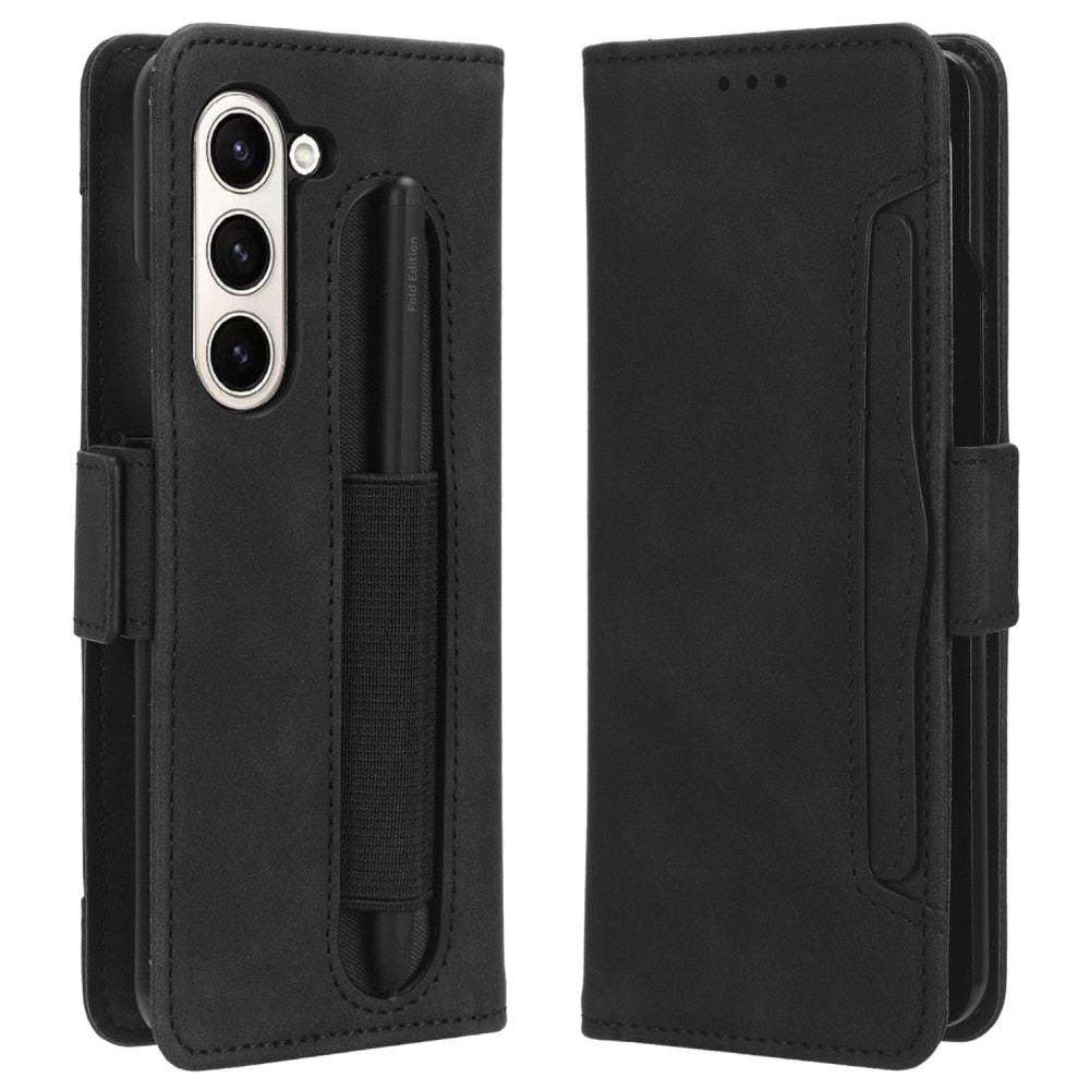 Z Fold 6 Multi Wallet Case with S-Pen Holder - Black