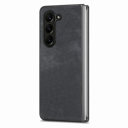 Z Fold 5 Leather Case - Black