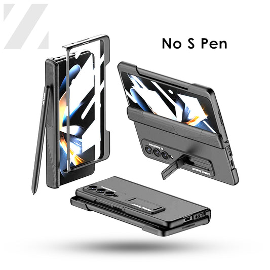 Z Fold 4 Magnetic Hinge Case with Pen Holder - Black