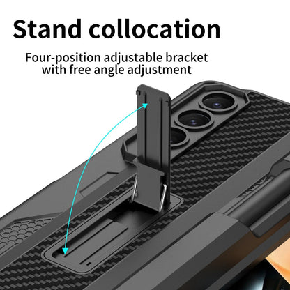 Z Fold 4 Magnetic Stand Case with Pen Holder & Screen Protector-Back