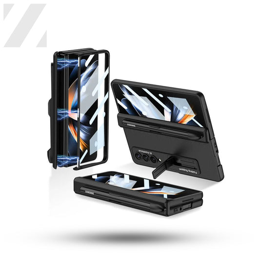 Z Fold 4 Pen Slot Case with Kickstand & Screen Protector