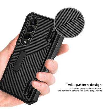 Z Fold 4 Shockproof Case with Hinge Protection & S Pen Holder - Black