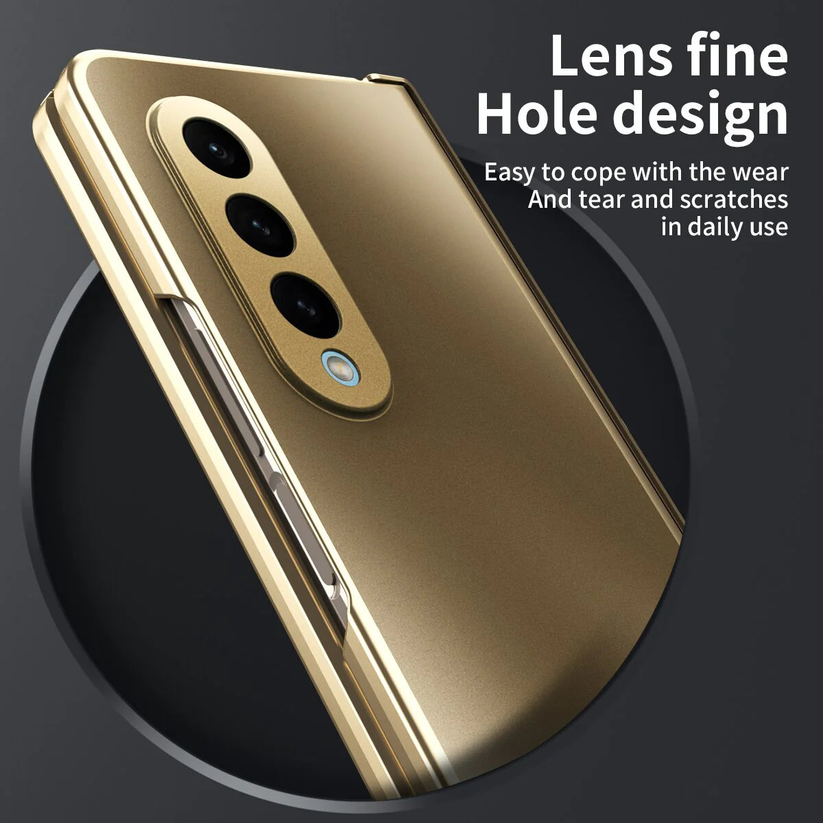 Z Fold 4 Shockproof Plating Hinge Case - Gold