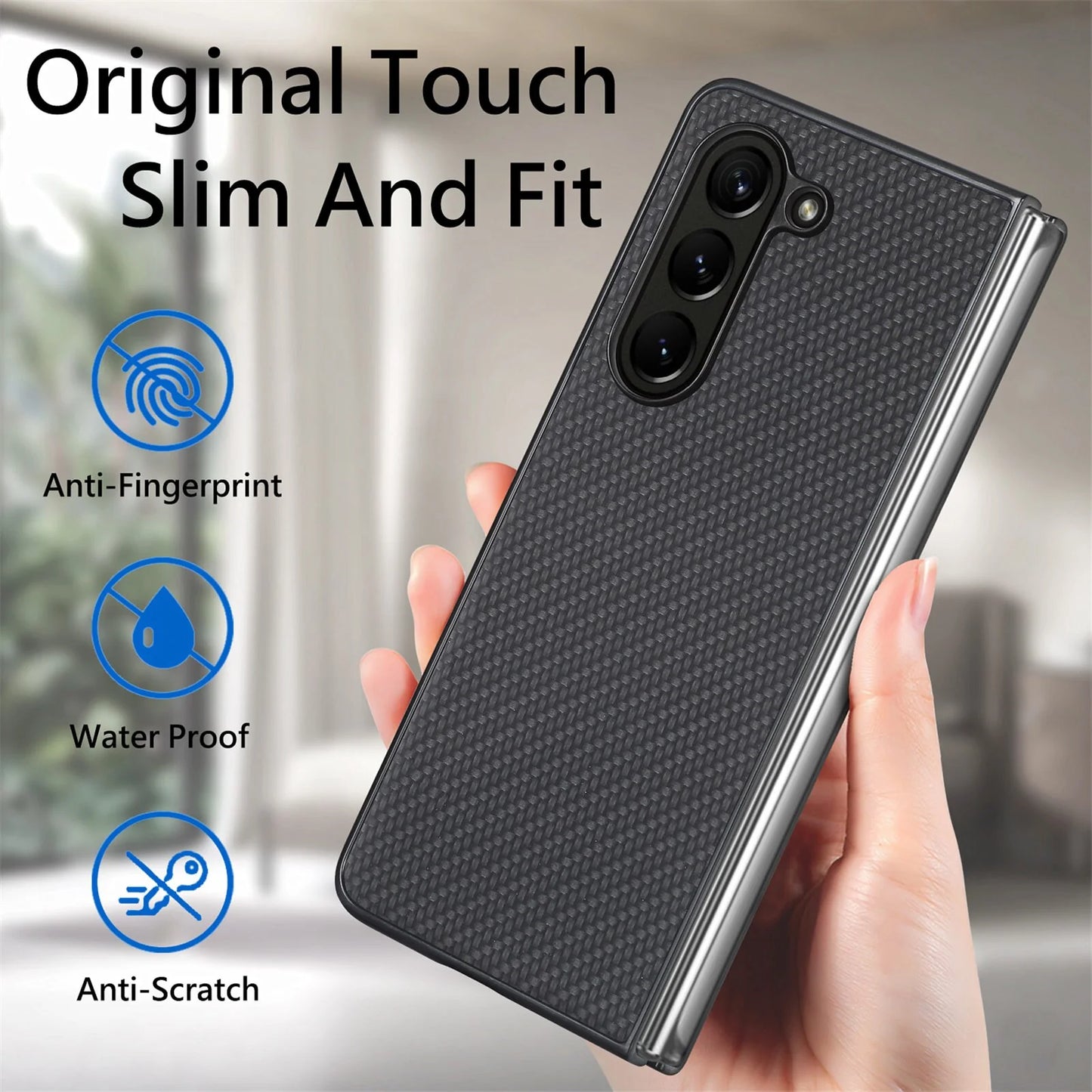 Z Fold 5 Shockproof Carbon Fiber Case