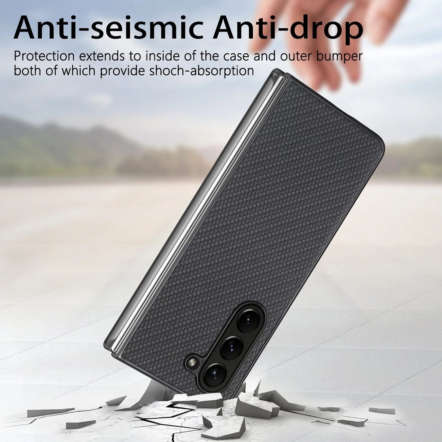 Z Fold 5 Shockproof Carbon Fiber Case