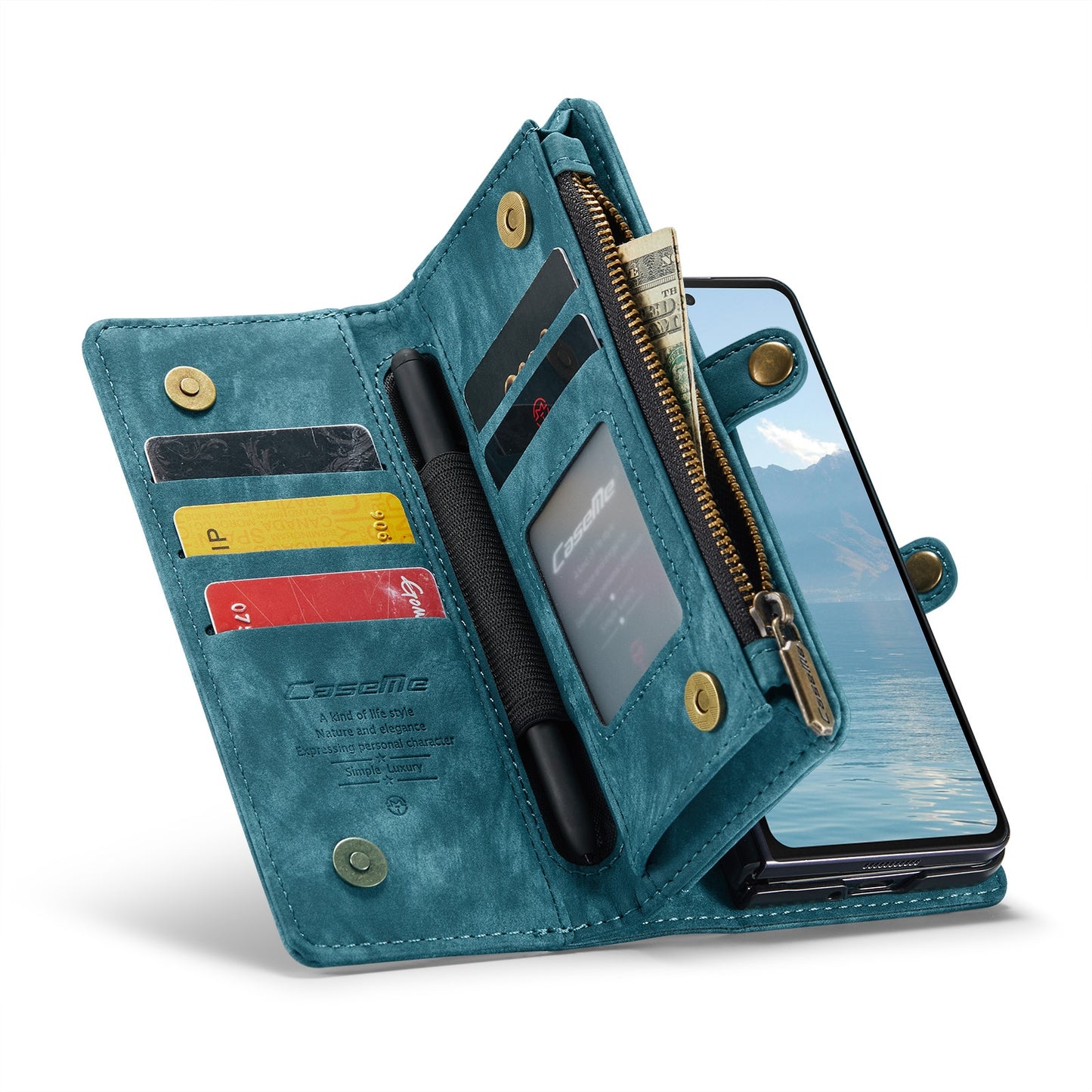 Z Fold 6 Multi-slot Wallet Case - CaseMe - Blue