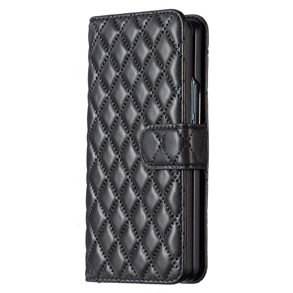 Z Fold 3 Wallet Case - Quilted Black