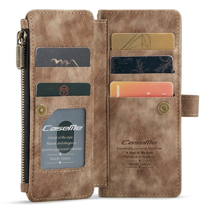 Z Fold 3 Zipper Wallet Book Cover - Brown