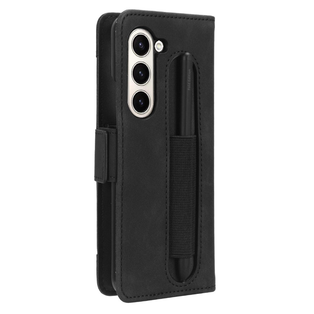 Z Fold 6 Multi Wallet Case with S-Pen Holder - Black