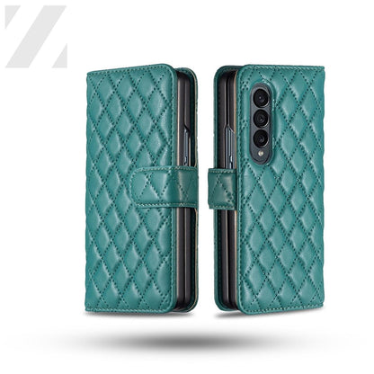 Z Fold 4 Wallet Case - Quilted Green