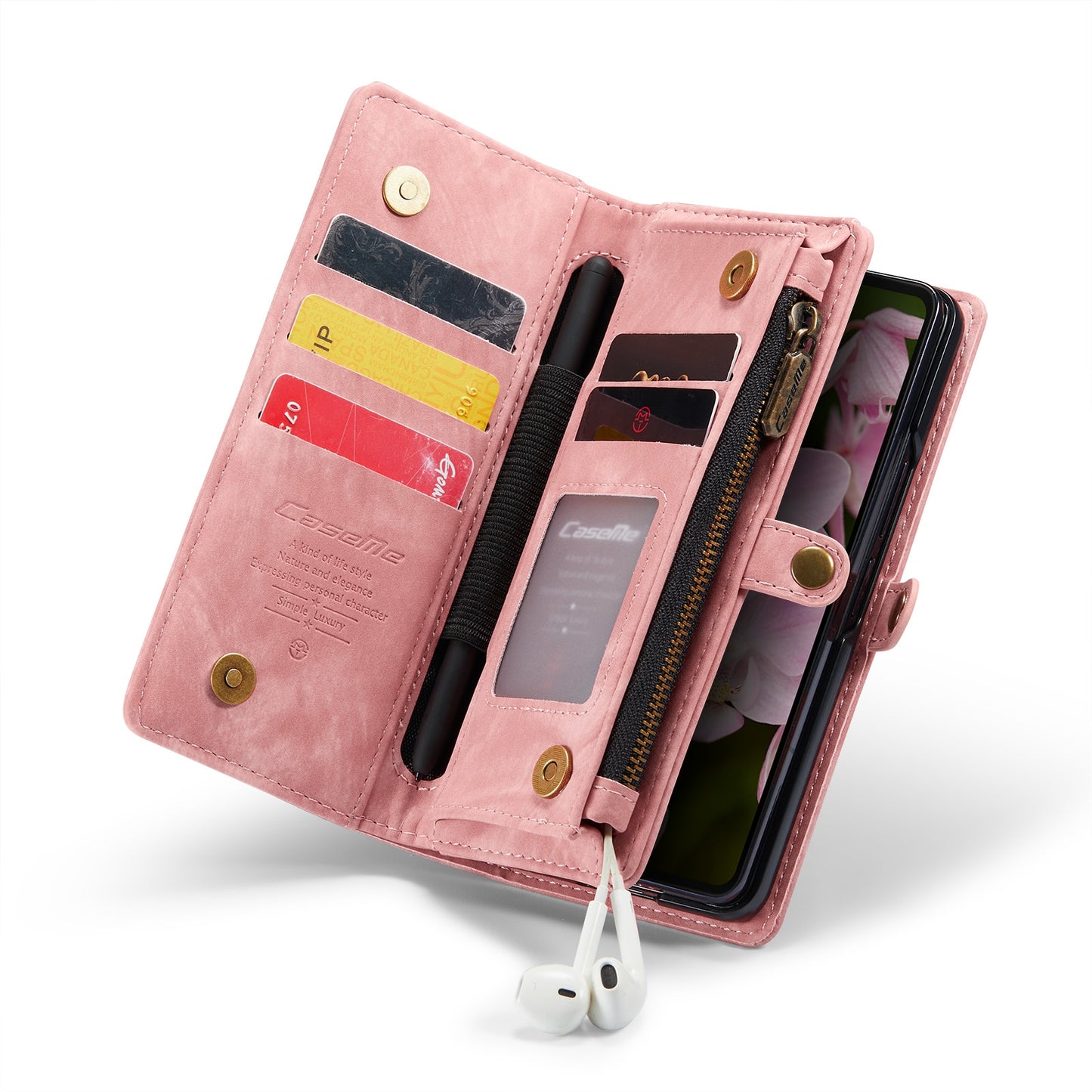 Z Fold 6 Multi-slot Wallet Case - CaseMe - Pink