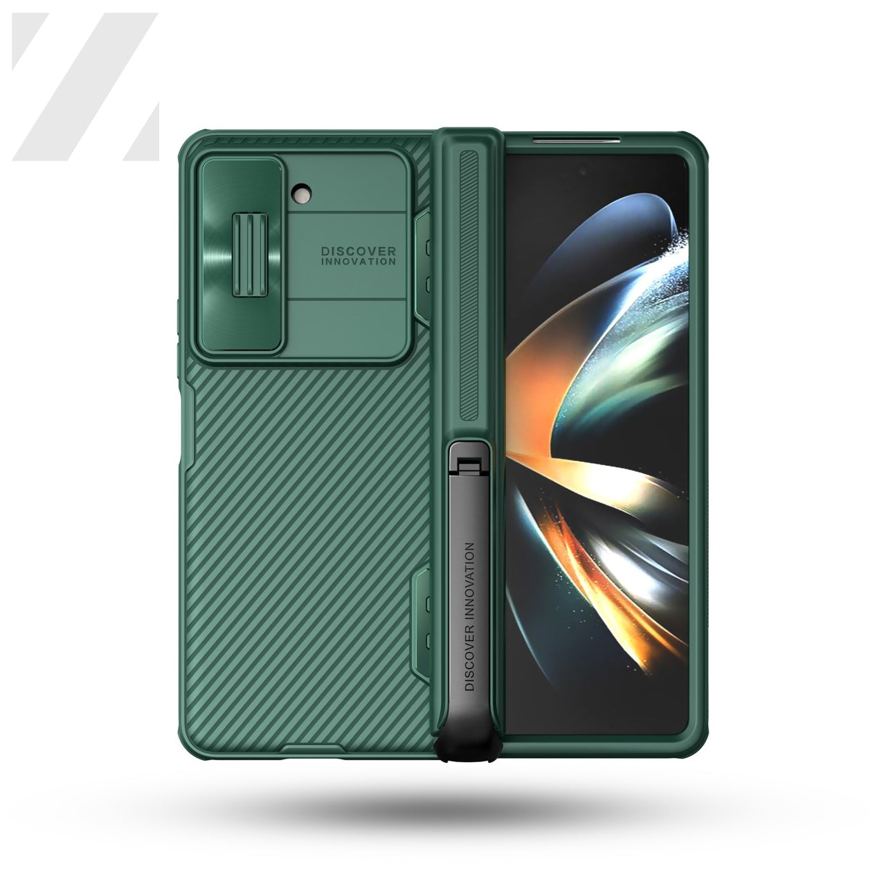 Z Fold 5 CamShield Case & Kickstand - Green