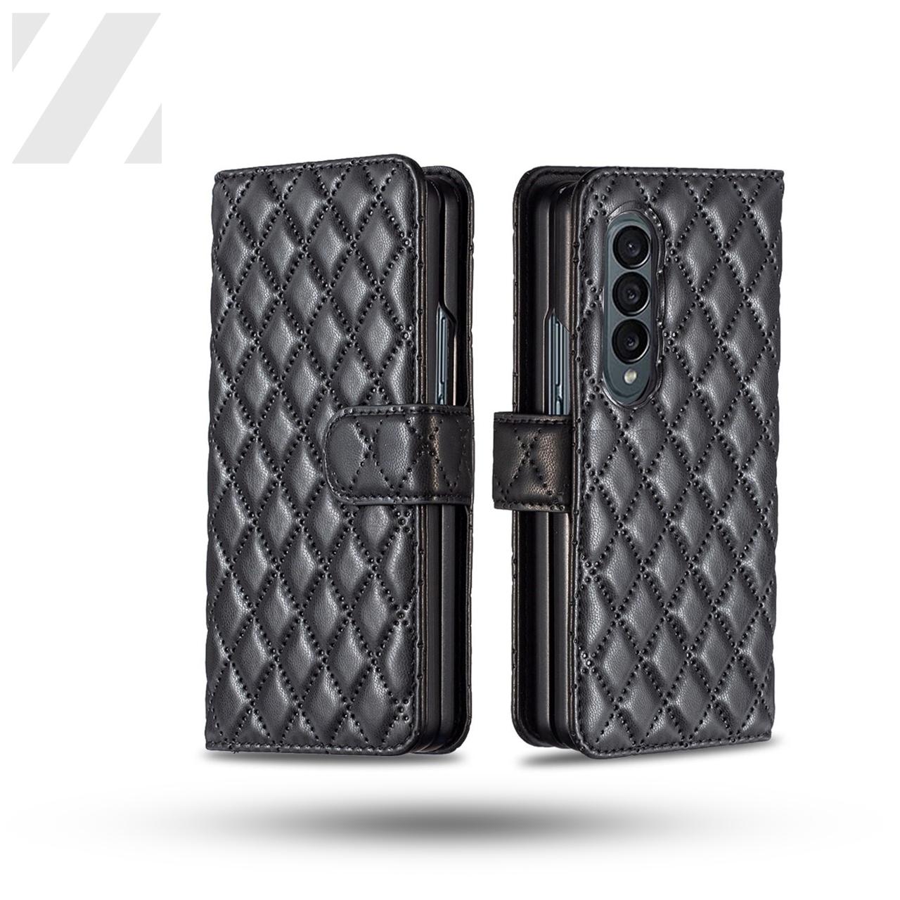 Z Fold 3 Wallet Case - Quilted Black