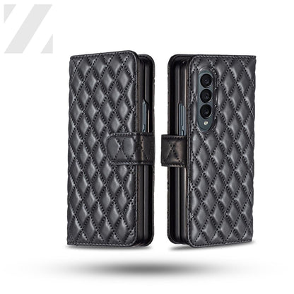 Z Fold 3 Wallet Case - Quilted Black