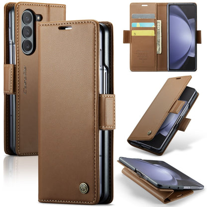 Z Fold 5 RFID Wallet Case - Brown