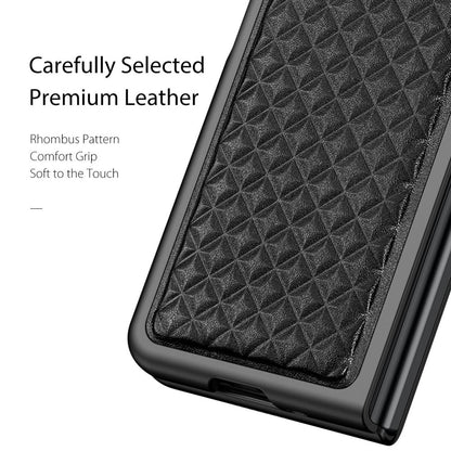 Z Fold 3 Venice Leather Case - Black