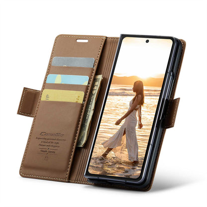 Z Fold 6 RFID Blocking Slim Wallet Case - CaseMe - Brown