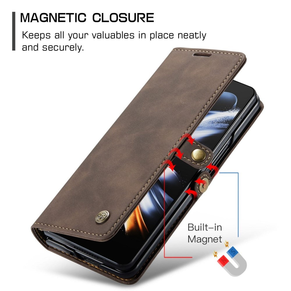 Z Fold 4 Slim Wallet Case - Brown by CaseMe