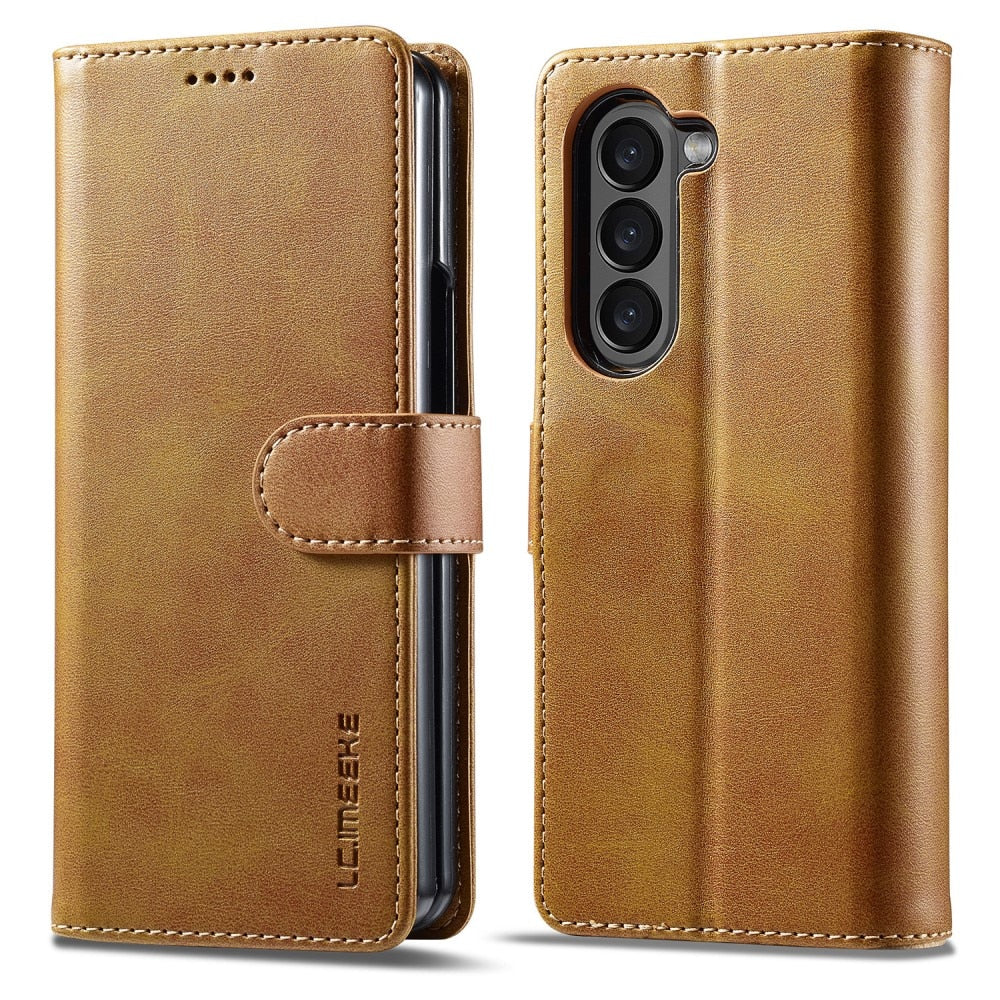 Z Fold 5 Wallet Case - Cognac